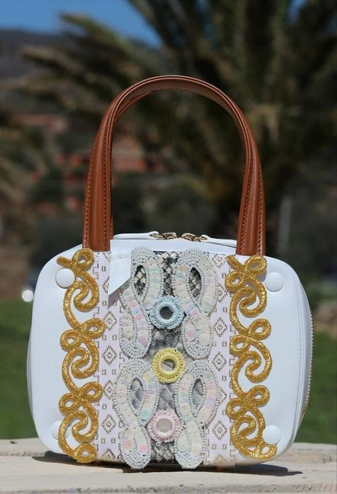 Borsa Patchwork  rene'con pannello intercambiabile sul davanti