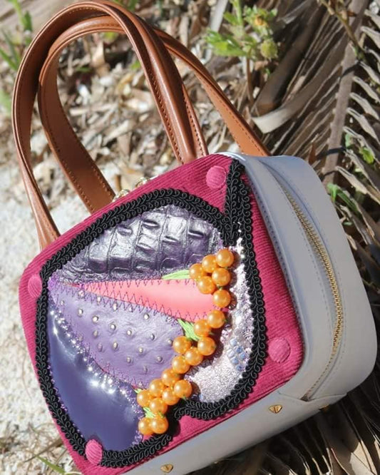 Borsa Patchwork kira con pannello intercambiabile sul davanti