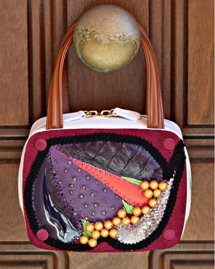 Borsa Patchwork kira con pannello intercambiabile sul davanti